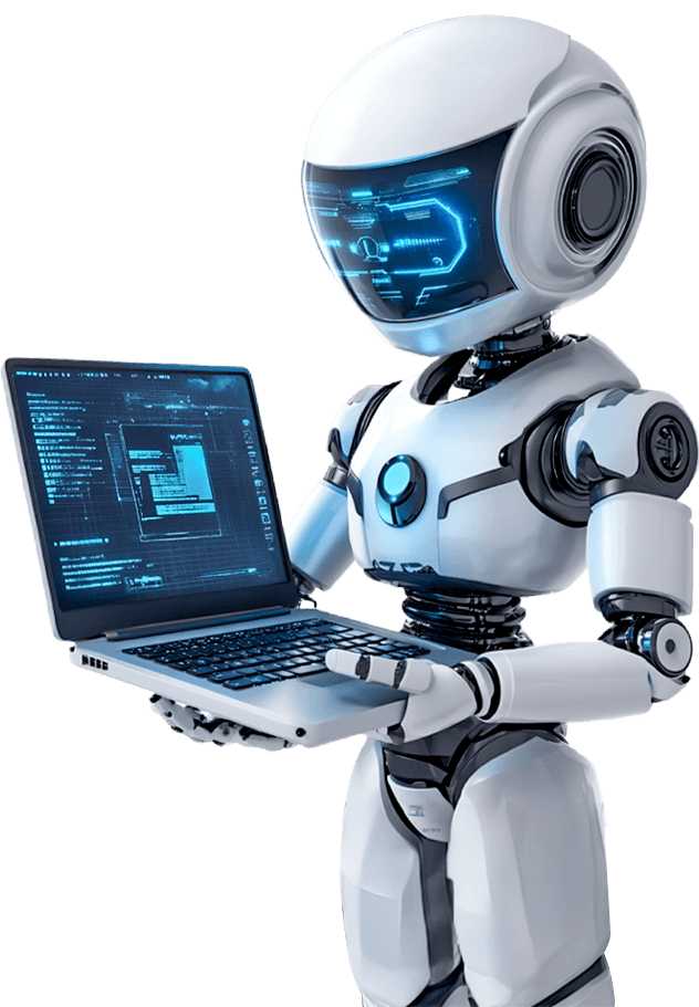 Robot aplicando inteligencia artificial en la gestión de facturación.