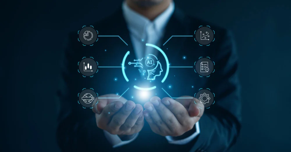 Ilustración de procesos inteligentes con IA sobre automatizar la recepción de documentos