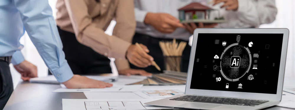 Equipo de trabajo discutiendo estrategias de IA para avanzar en la gestión empresarial