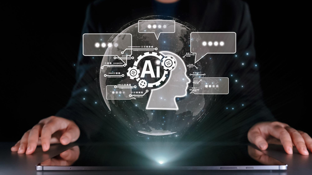 Representación visual de la inteligencia artificial generativa aplicada en negocios.