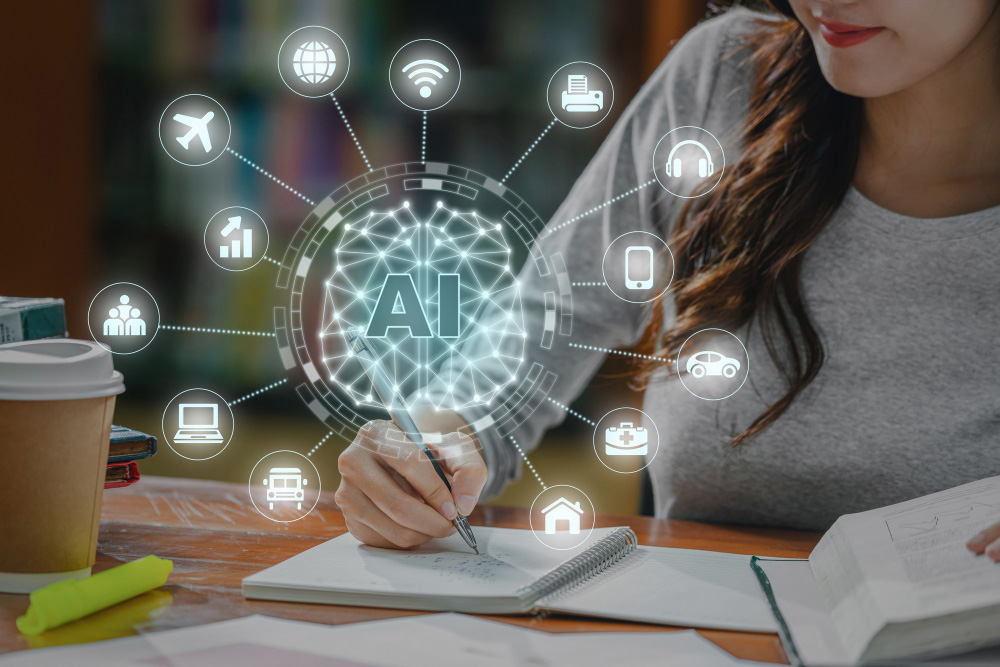 Joven estudiando y aprendiendo sobre inteligencia artificial en Colombia