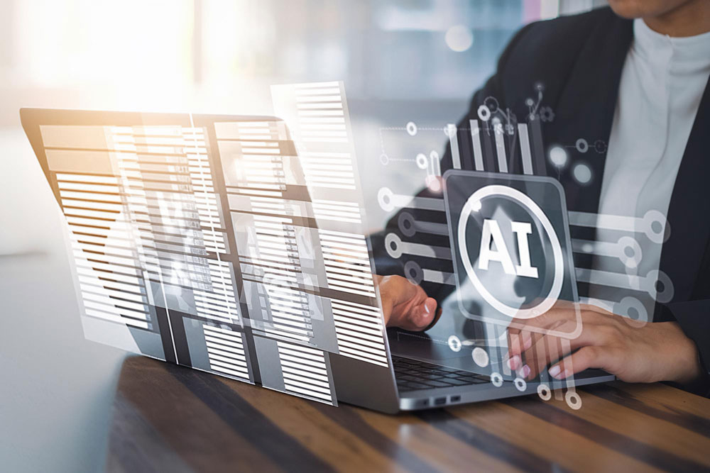 Trabajador aprovechando las ventajas del uso de la inteligencia artificial en recursos humanos