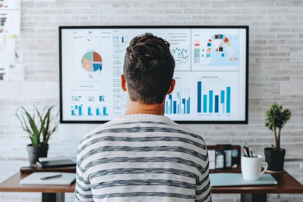 Gerente analizando métricas que demuestran la escalabilidad operativa