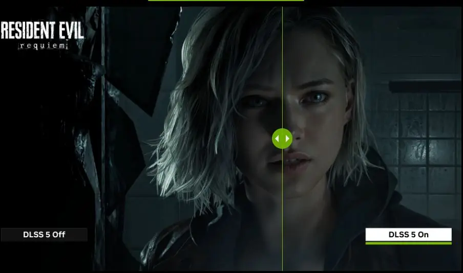 Comparación visual entre renderizado con DLSS 5 activado (derecha) y desactivado (izquierda). Fuente: NVIDIA Official Press Release | NVIDIA Corporation
