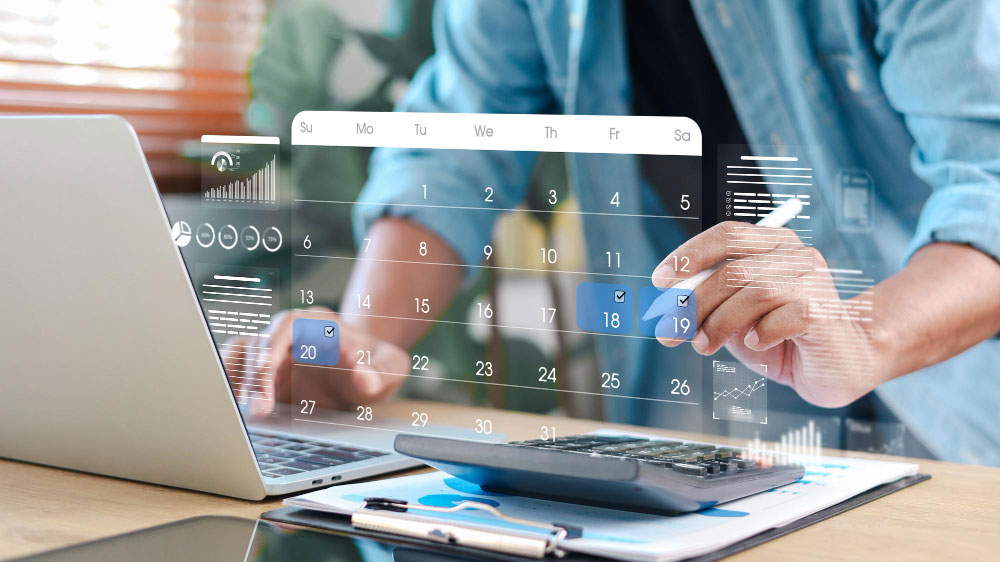 planificación financiera y calendario de actividades contables